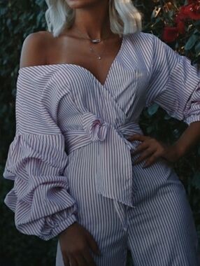 ⬇️VIVA | Gathered Sleeve Jumpsuit